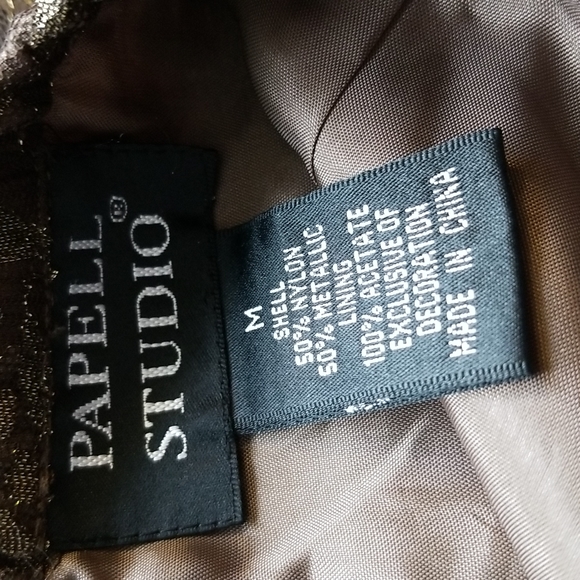 Papell Studio metallic lace skirt size M NWT - Picture 7 of 8